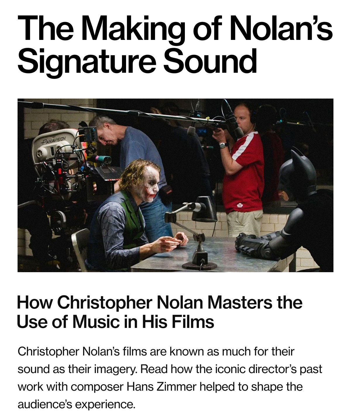 The Making of Nolan's Signature Sound